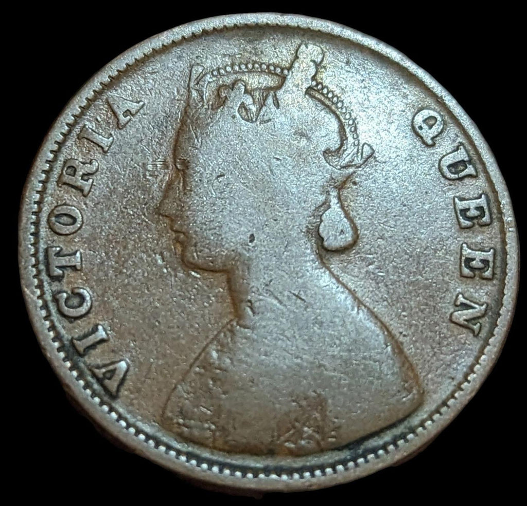 1862 Inde-Britannique 1/2 Half Anna KM# 468