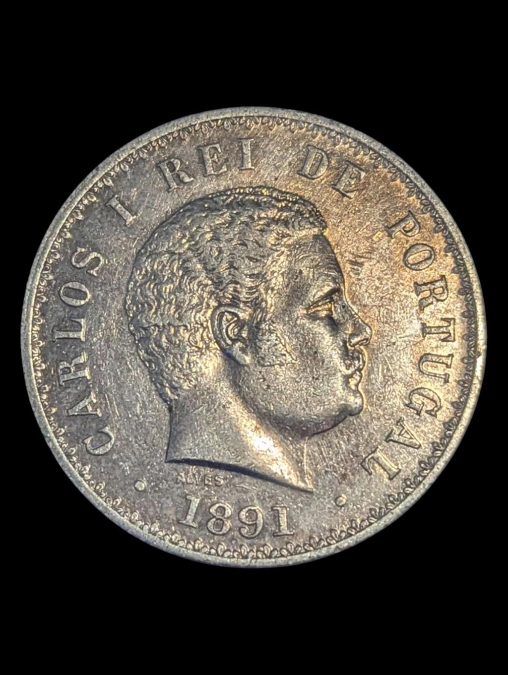 Portugal - 500 Reis 1891 Carlos I, Argent Qualité Exceptionnelle