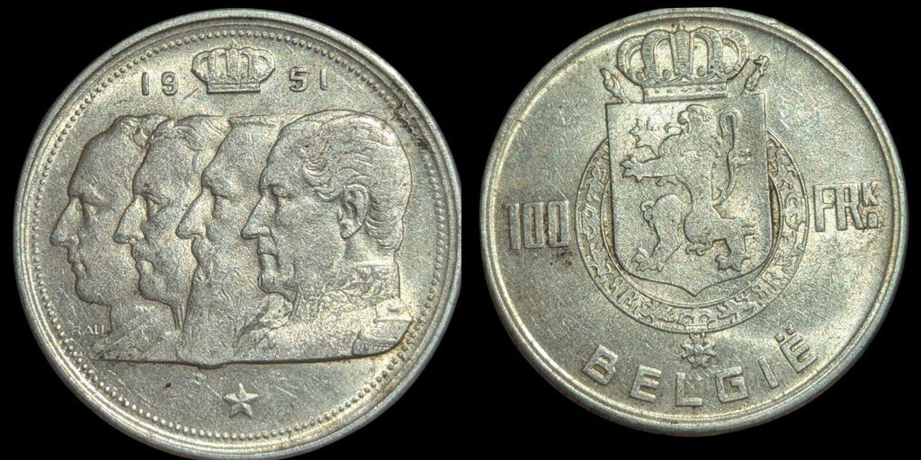 1951年比利时银质100法郎（精制未流通）