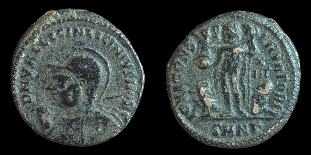 LICINIUS II Ancient Roman Coin w JUPITER ZEUS VICTORY EAGLE