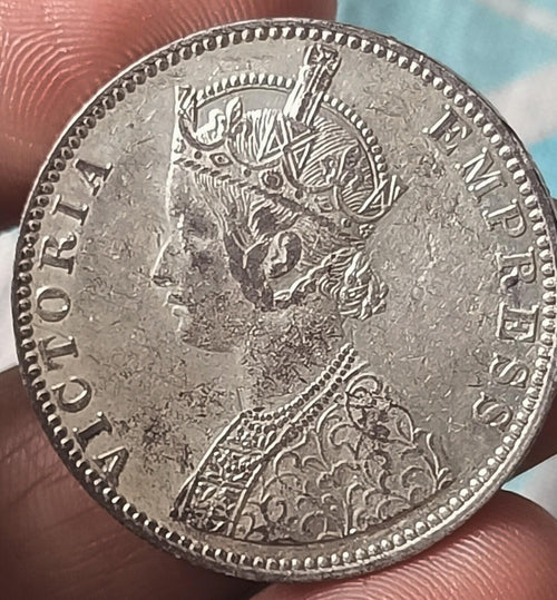 #028#Victoria-British India colony-Silver Rupee-1901-Bombay Mint 11.6 gm