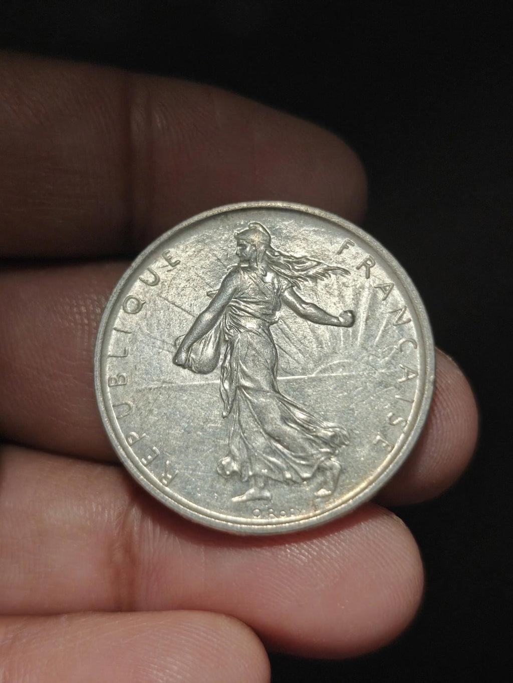 1963 FRANCE Grande Pièce de 5 Francs en Argent avec la Semeuse #5