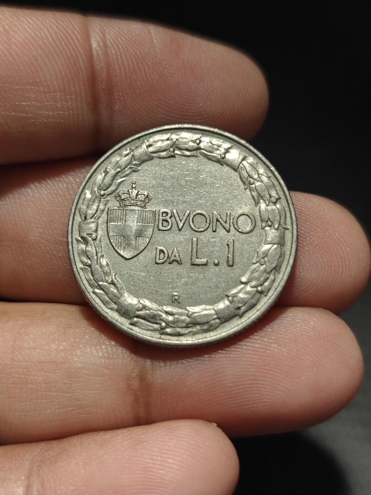 1922 Italy One 1 Lira Seated Female Left Nickel World Coin Scarce Coin