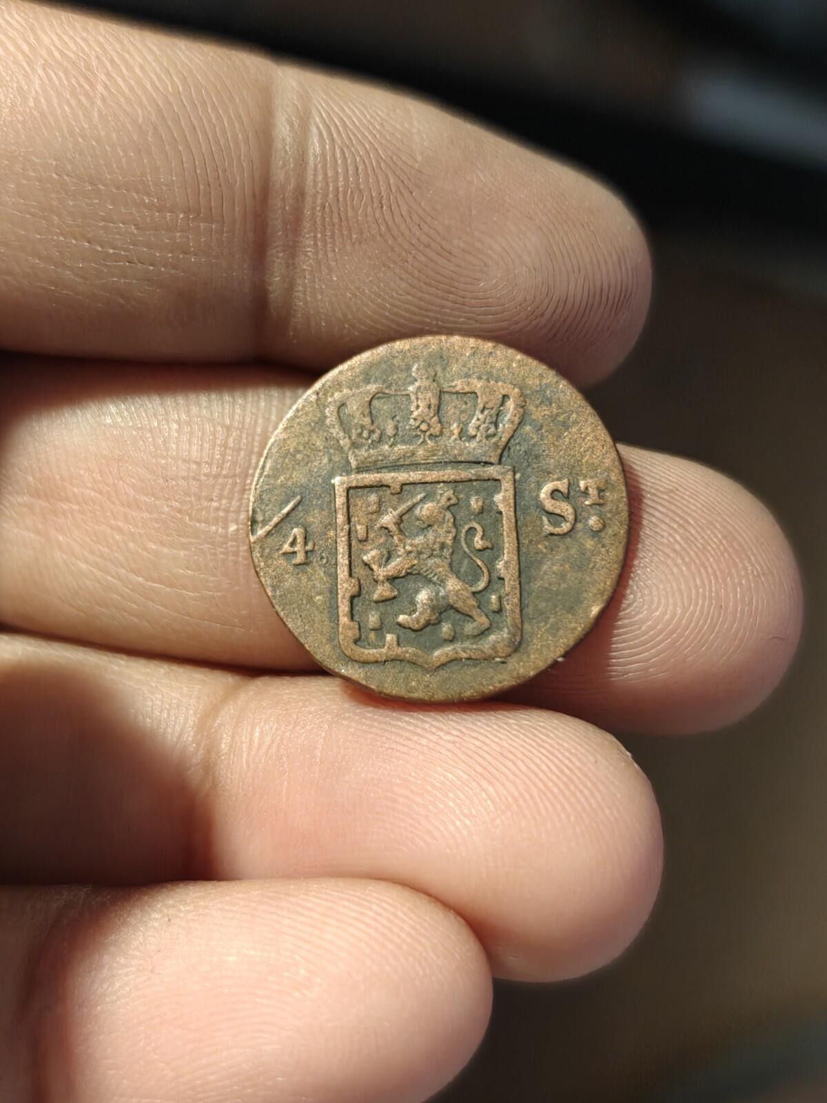 1826 S 1/4 STUIVER NETHERLANDS EAST INDIA Sumatra COLONIAL Coin