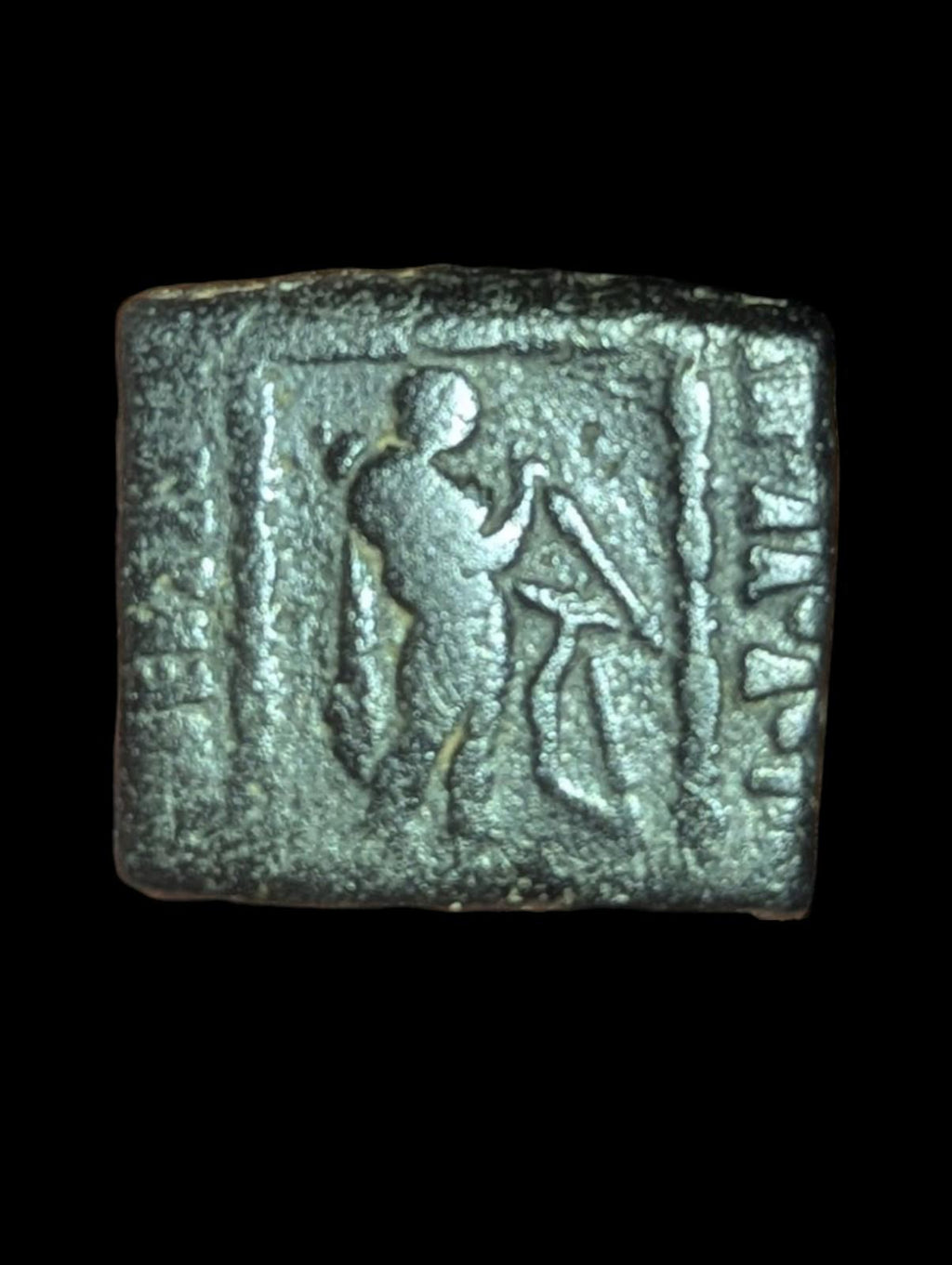 Excellent grade Indo Greek copper Apllodotus I RARE 165 BC Petite unité.