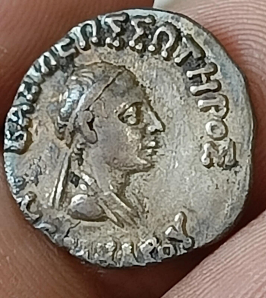 #N2#Excellente qualité Indo-Grec MENANDRE Drachme en argent 2.3g RARE 135 av. J.-C.