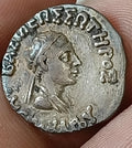#N2#Excellente qualité Indo-Grec MENANDRE Drachme en argent 2.3g RARE 135 av. J.-C.
