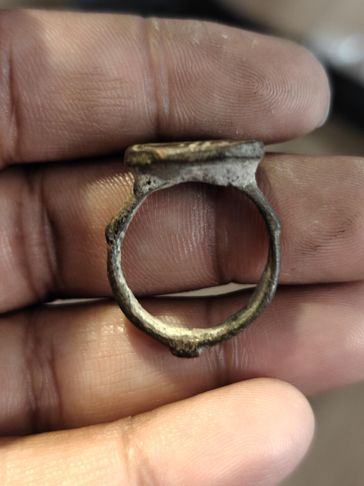 Ancient Egyptian Judaea Islamic Ring GENUINE Ornamented Collectible Dark Patina