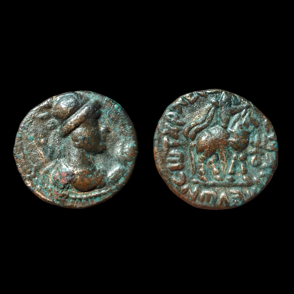 Indien Kushan Soter Megas Tetradrachm Museum Quality Bronze 20 mm