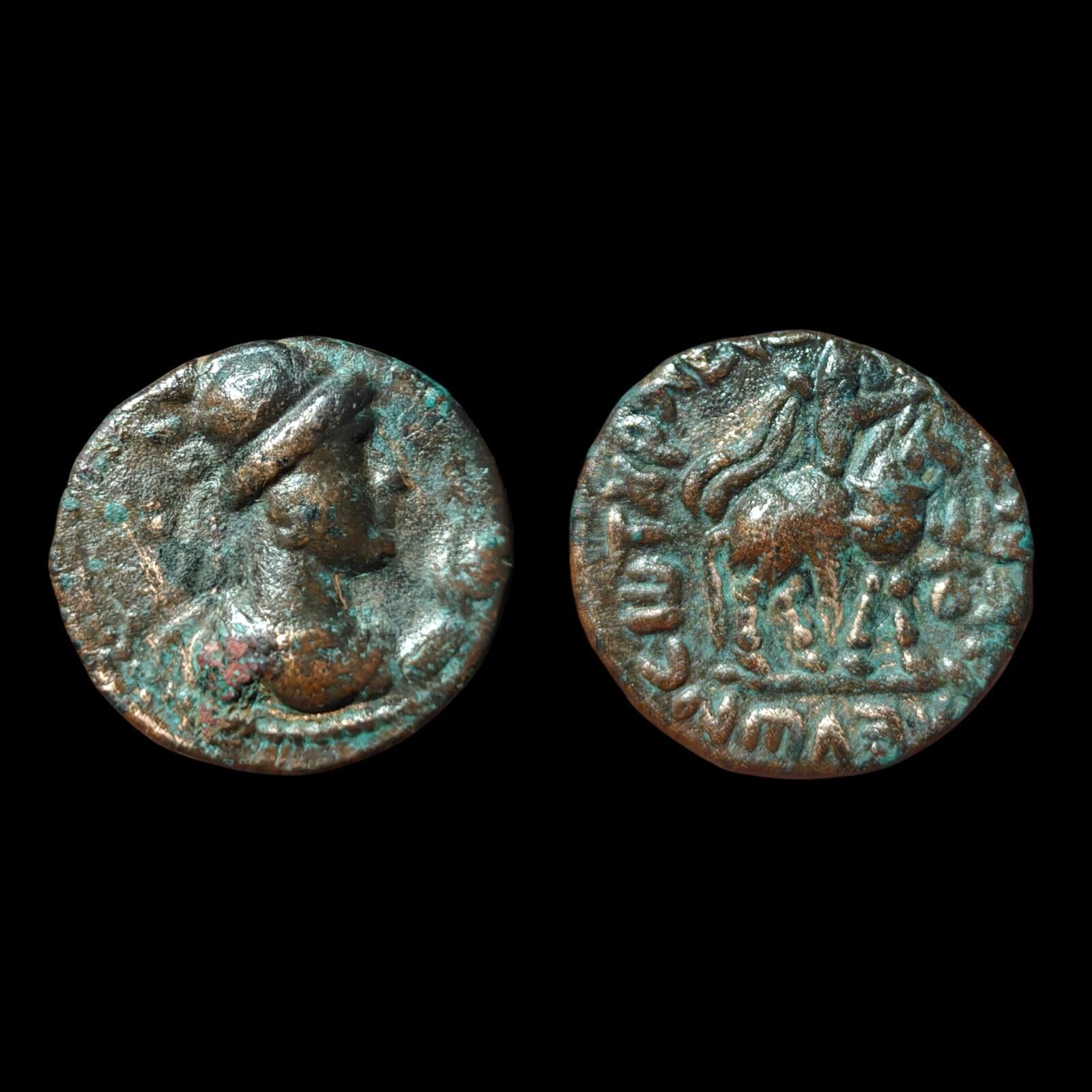Indien Kushan Soter Megas Tetradrachm Museum Quality Bronze 20 mm
