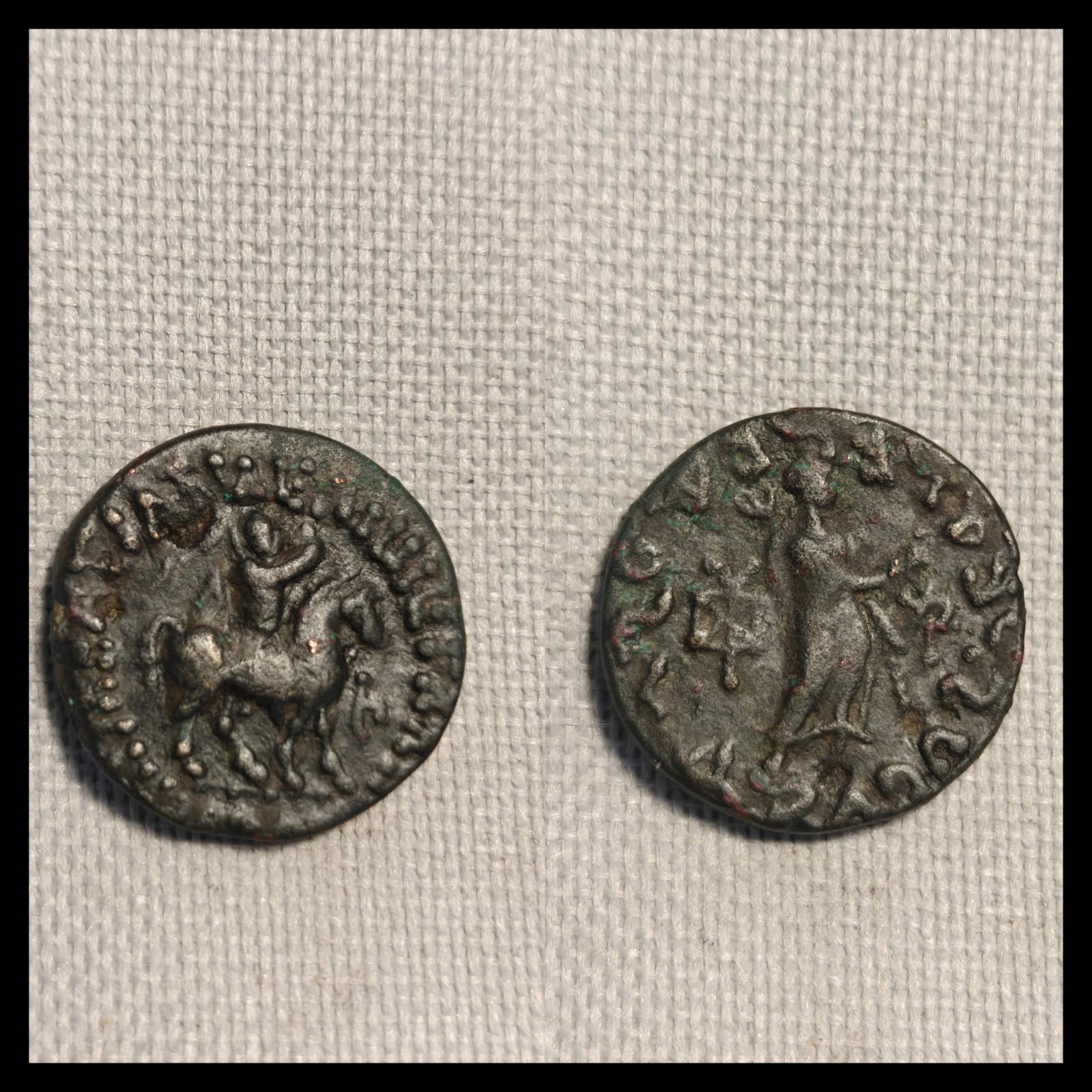 ROIS INDO-SCYTHES. Azès Ier. Vers 58-19 av. J.-C. Tétradrachme en billon.