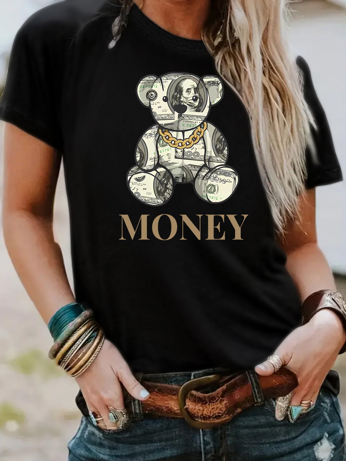T-shirt MONEY banknote bear image