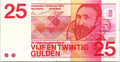 1971 NETHERLANDS PAPER MONEY - 25 GULDEN BANKNOTE Better Grade