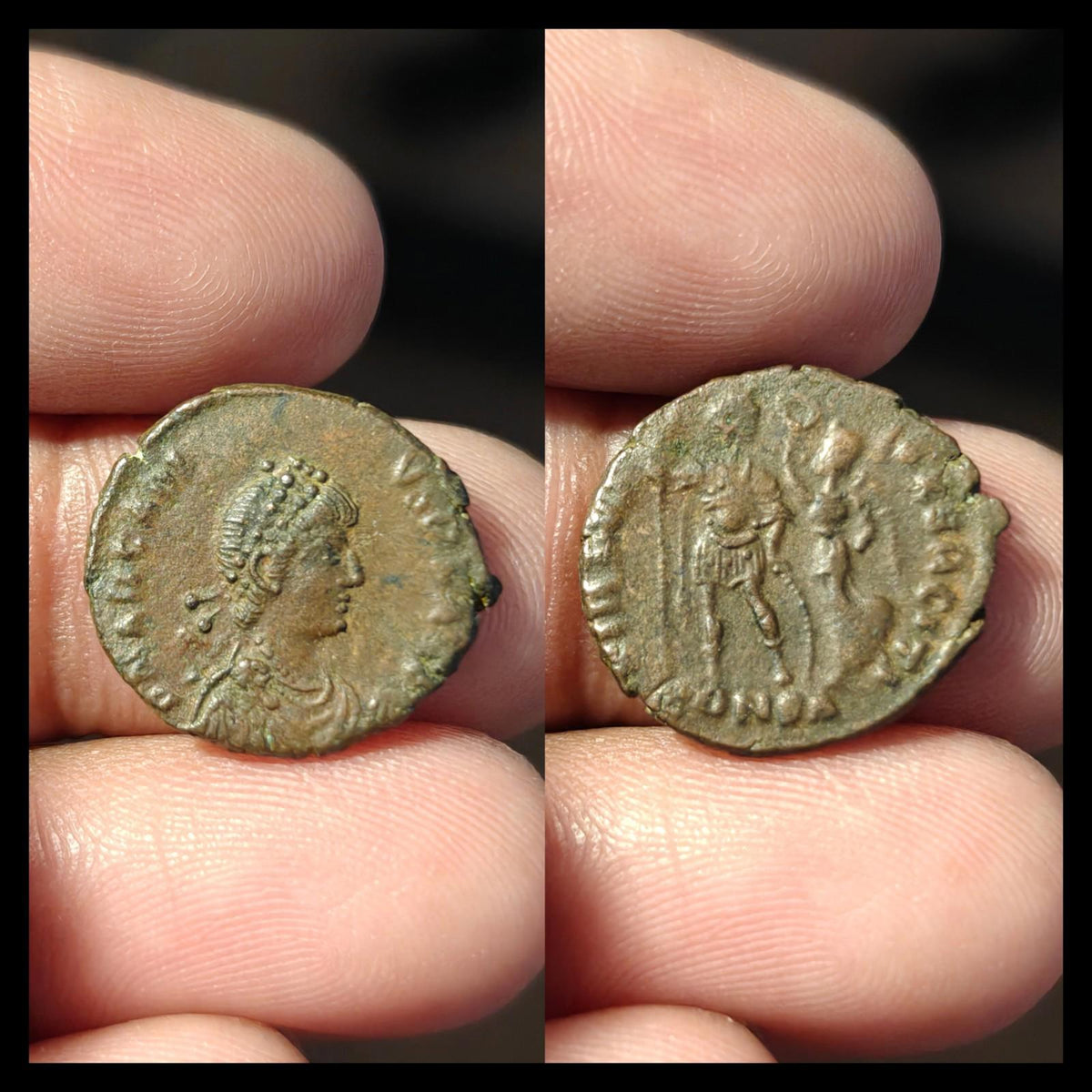 ARCADIUS couronné par la Victoire 395 ap. J.-C. Constantinople Monnaie romaine antique authentique