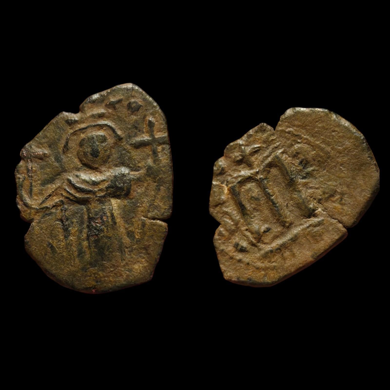 Arab Byzantine Umayyad Caliph. Mu'awiya Hims Emessa in Sorya Islamic Coin!