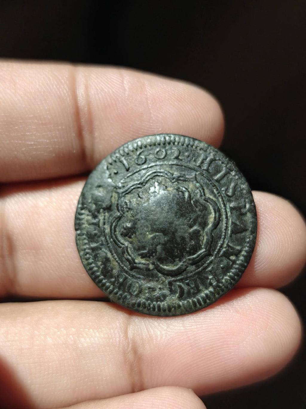 1602 Coin King Philip III Spanish Pirate Era 4 Maravedis Counterstamp Castle