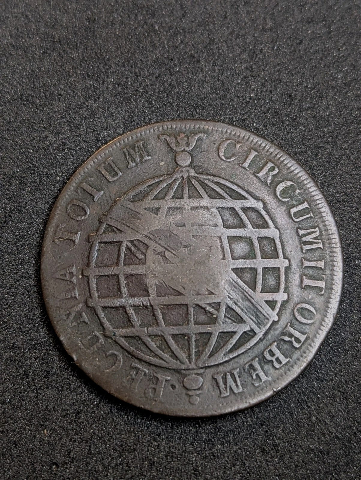 巴西，玛丽亚一世，20雷亚尔，1784年，加盖，铜，品相较好