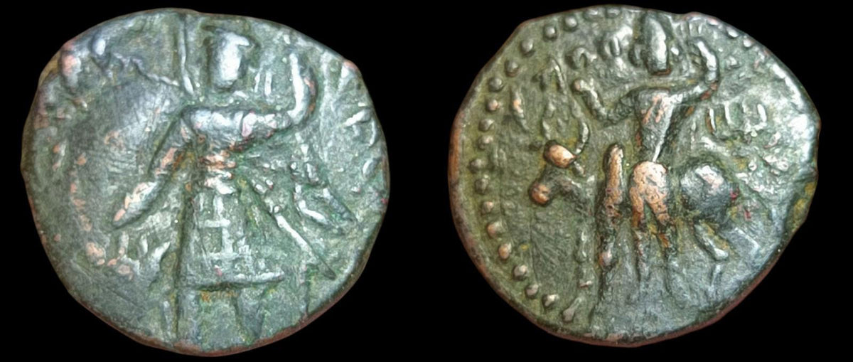 Greek. India. Kushan Empire. Vasudeva I AD 191-230 Tetradrachm Museum Quality