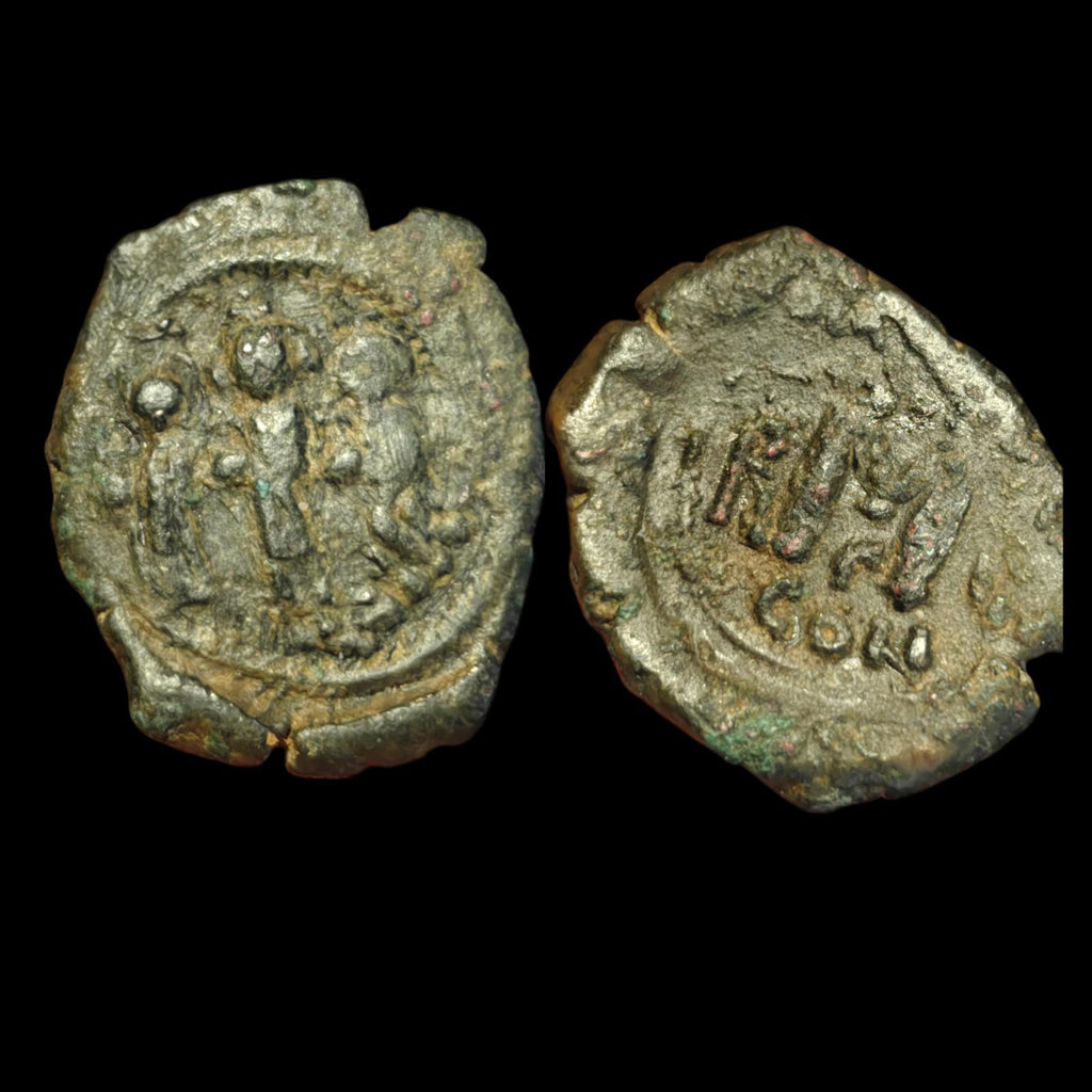 Islamic ARAB Byzantine Period UMAYYAD Æ Fals,  Three Standing Caliphate 685-690%