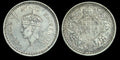 BRITISH INDIA 1943 KING GEORGE VI ONE RUPEE RARE SILVER COIN