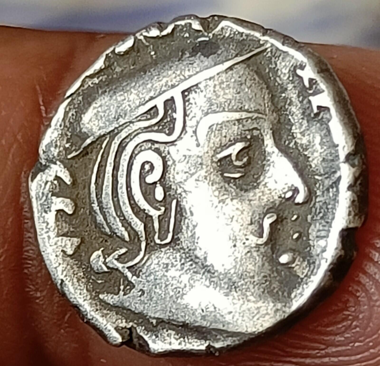 #AB42#India SILVER coin of VISHAB sena Western Kshatrapas.Indo-Scythian rulers