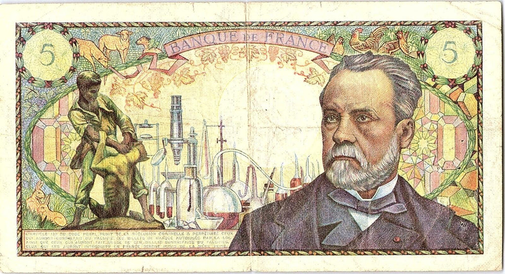5 Francs PASTEUR FRANCE 1966 Banknote Better Grade