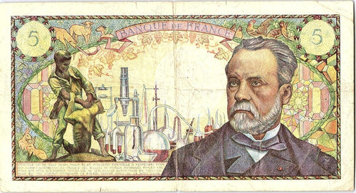 5 Francs PASTEUR FRANCE 1966 Banknote Better Grade