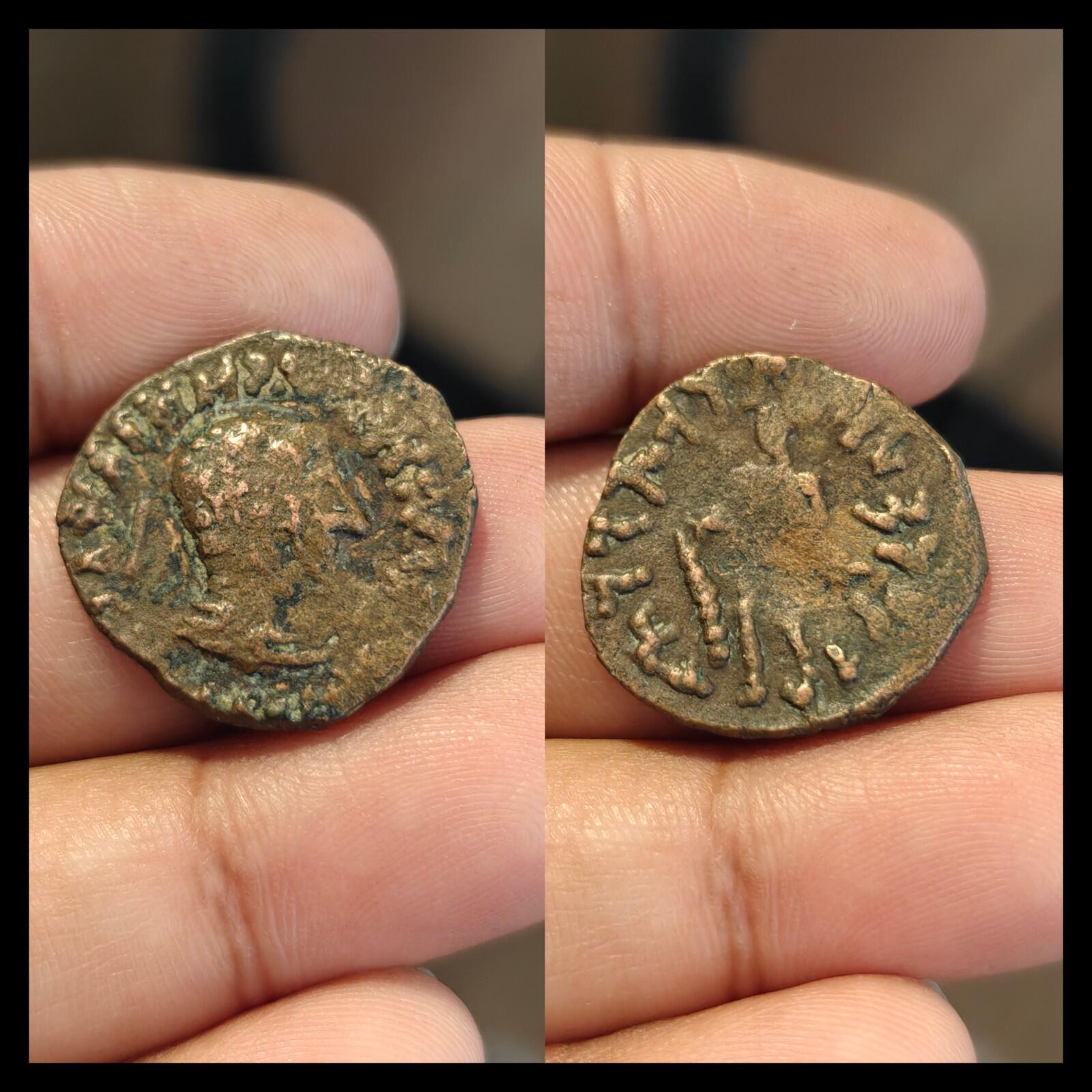 Excellent copper unit Kujula Kadphises 30-80 AD Kushan Coin