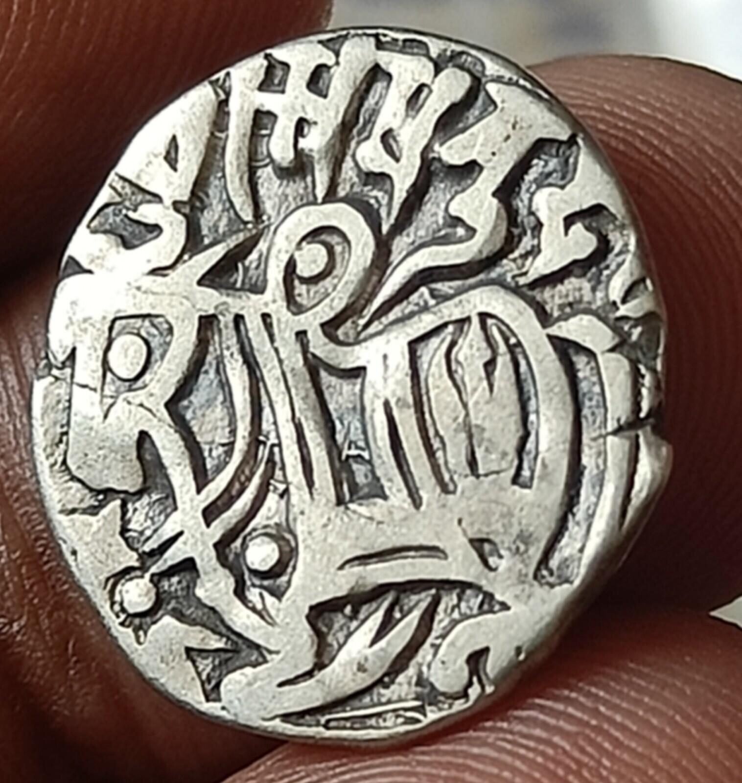 #N5#W17#Indian  Samanta Deva (850 AD) silver big flan coin. Superb grade Rare