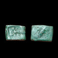 Excellent grade Taxila  copper unit Lion-Elephant type Green Patina