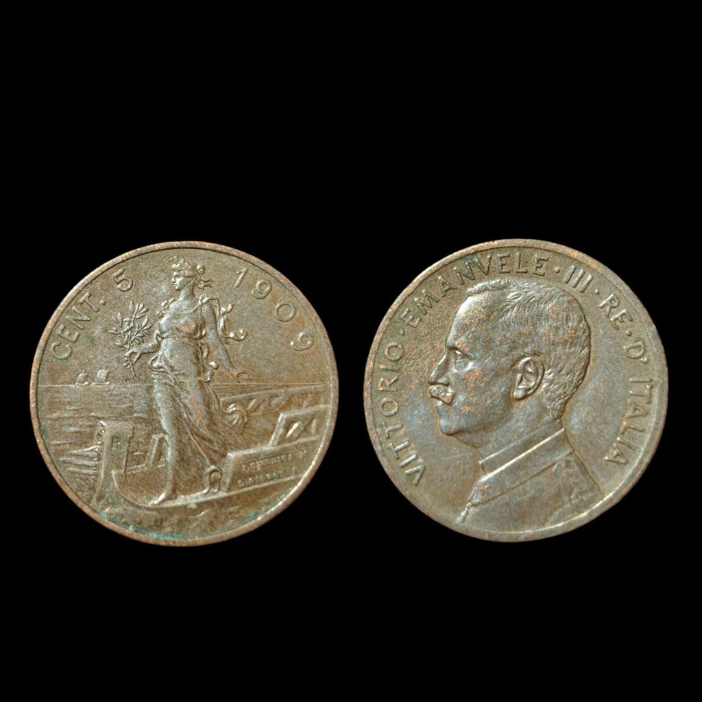 Italy 1909 Vittorio Emanvele III 5 Centesimi Uncirculated Rare In Condition