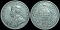 Roupie indienne en argent du roi George V, très rare, 1913. NON CIRCULÉE