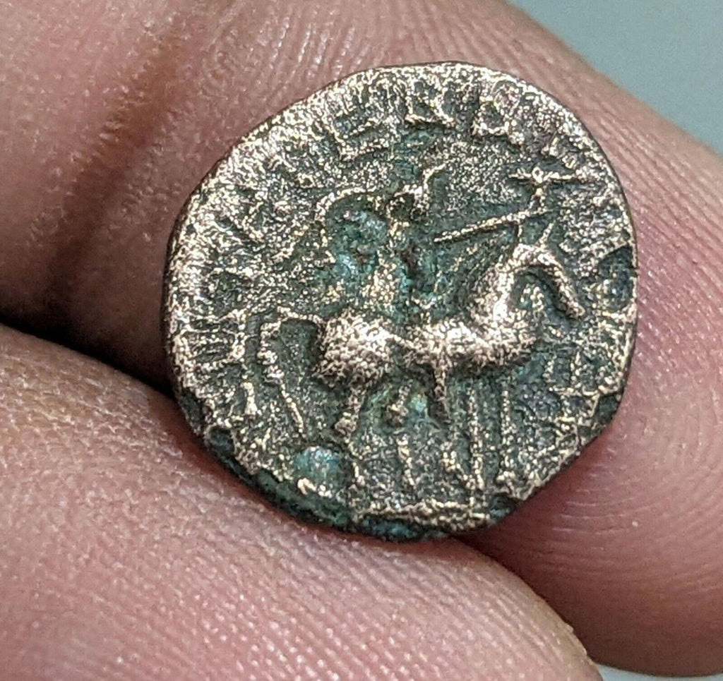 INDE Ancien Empire Kushan, Roi Soter Megas Cavalier à cheval pièce de cuivre 1/4 unité