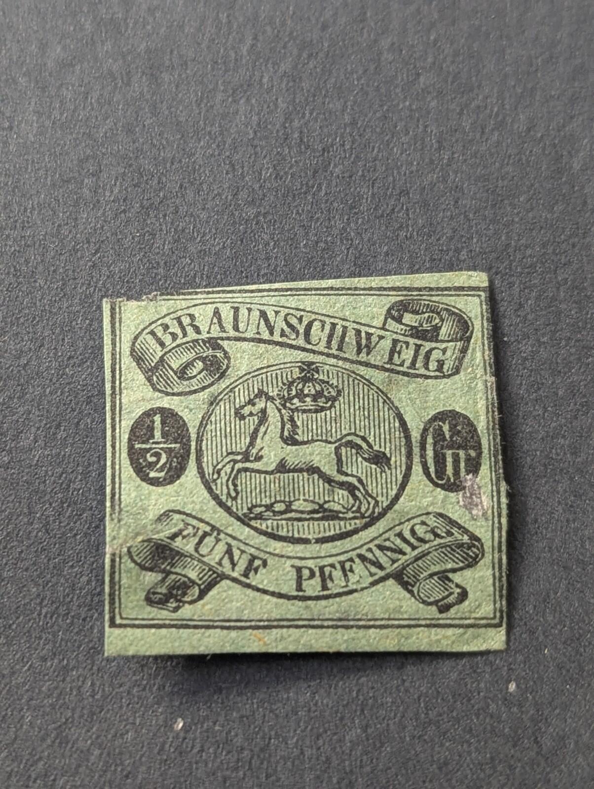 Brunswick (Germany) 1863 coat of arms stamp (Michel 10) unused/MLH