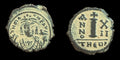 Byzantine Half Follis 593-4 Antioch Coin, Maurice Tiberius, Antioch, Bronze