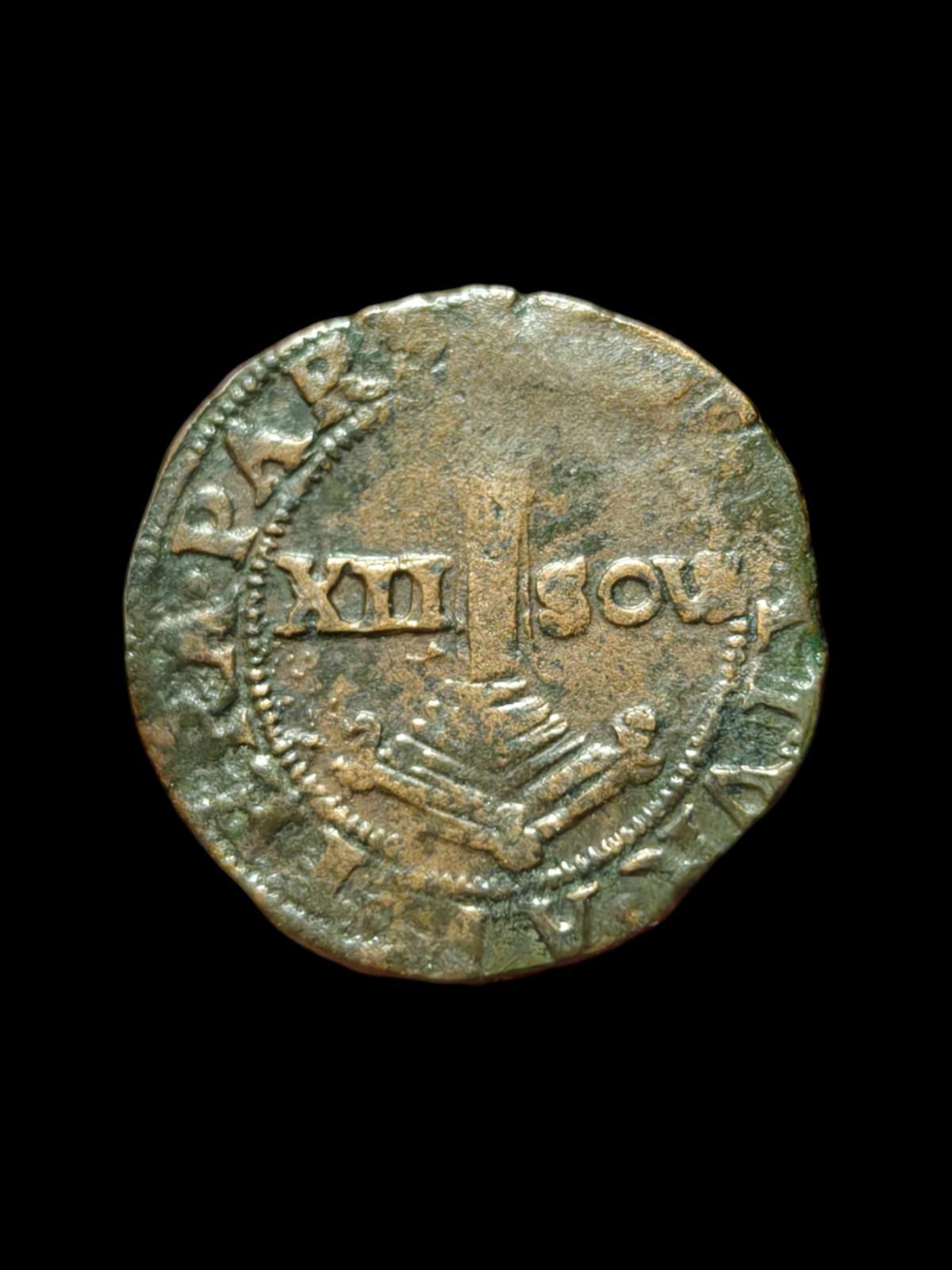 Principauté de Liège (États belges) - Brûlé de 12 sols gigot ND (1594) !