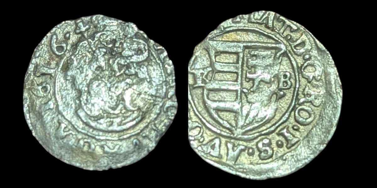 1616 KB HUNGARY King Matyas Matthias II Madonna Child Silver Denier Coin Rare
