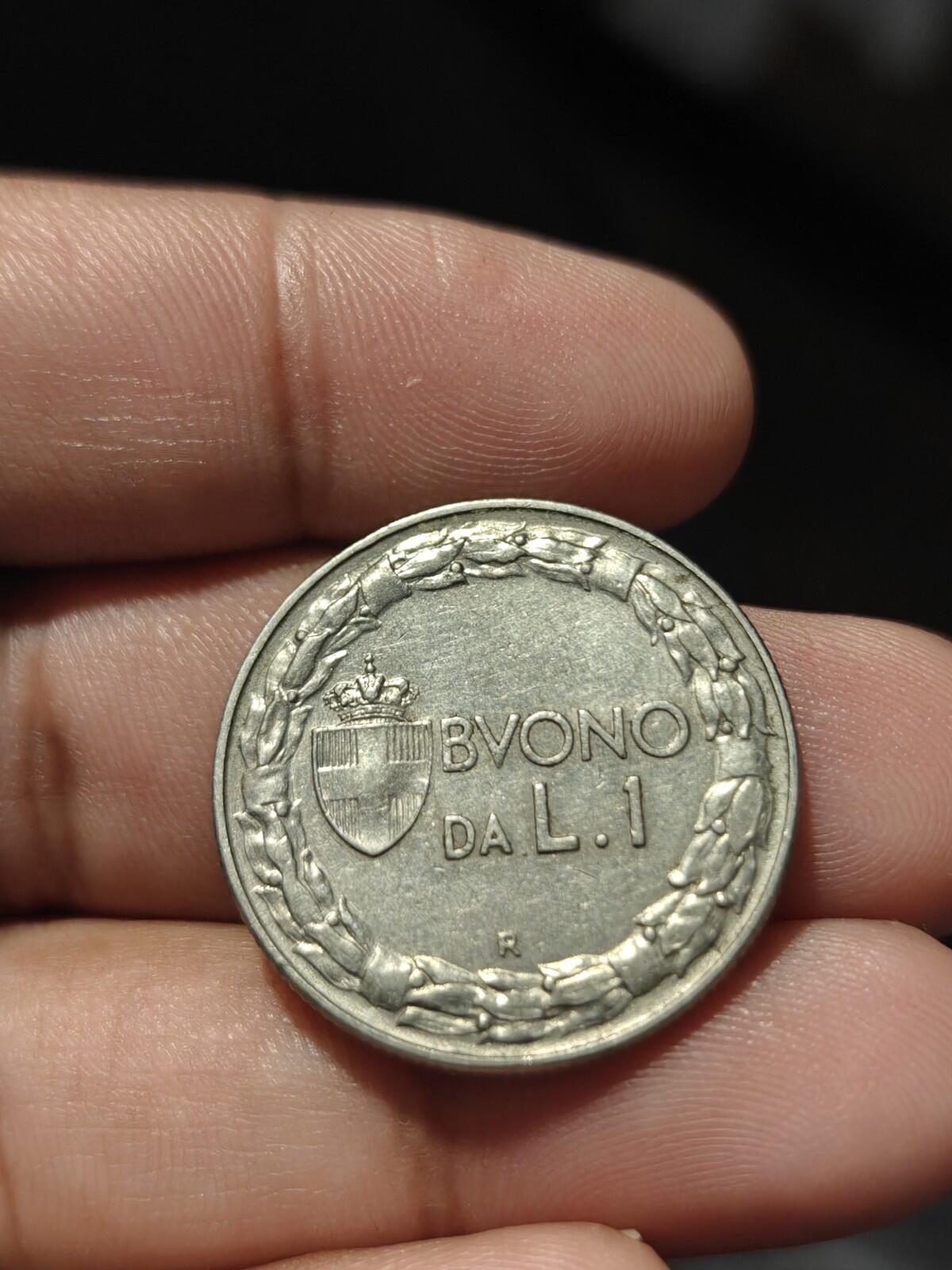 1923 Italie Une 1 Lire Femme assise à gauche Nickel Monnaie du monde pièce rare