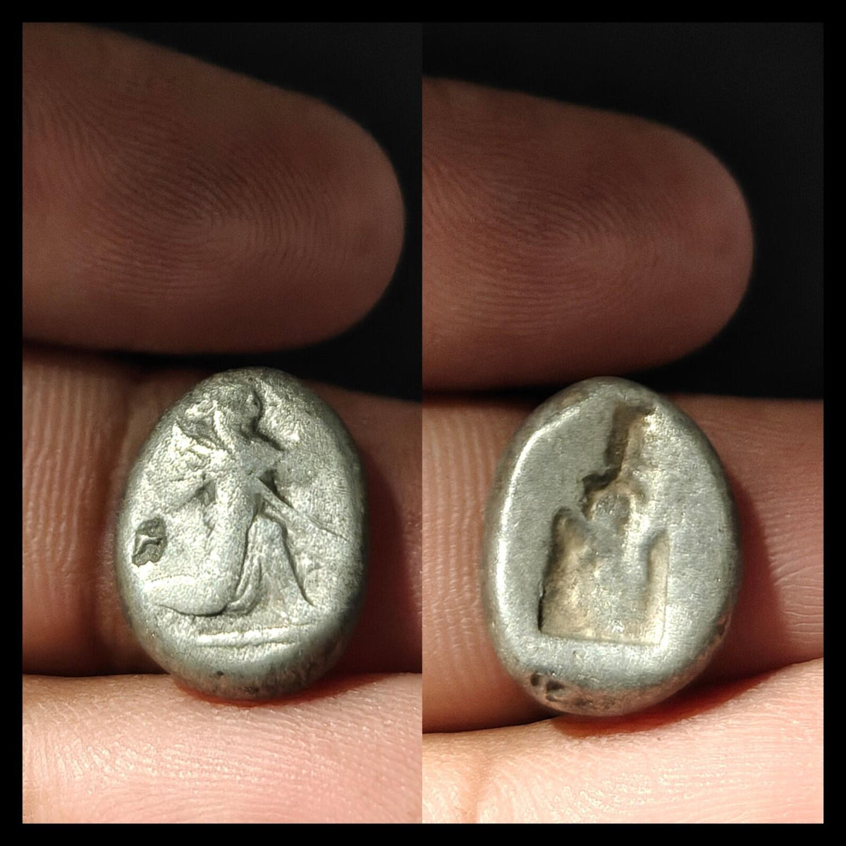 Sicle d'argent achéménide grec ancien 450-340 av. J.-C. Xerxès Artaxerx II- Darius Ier
