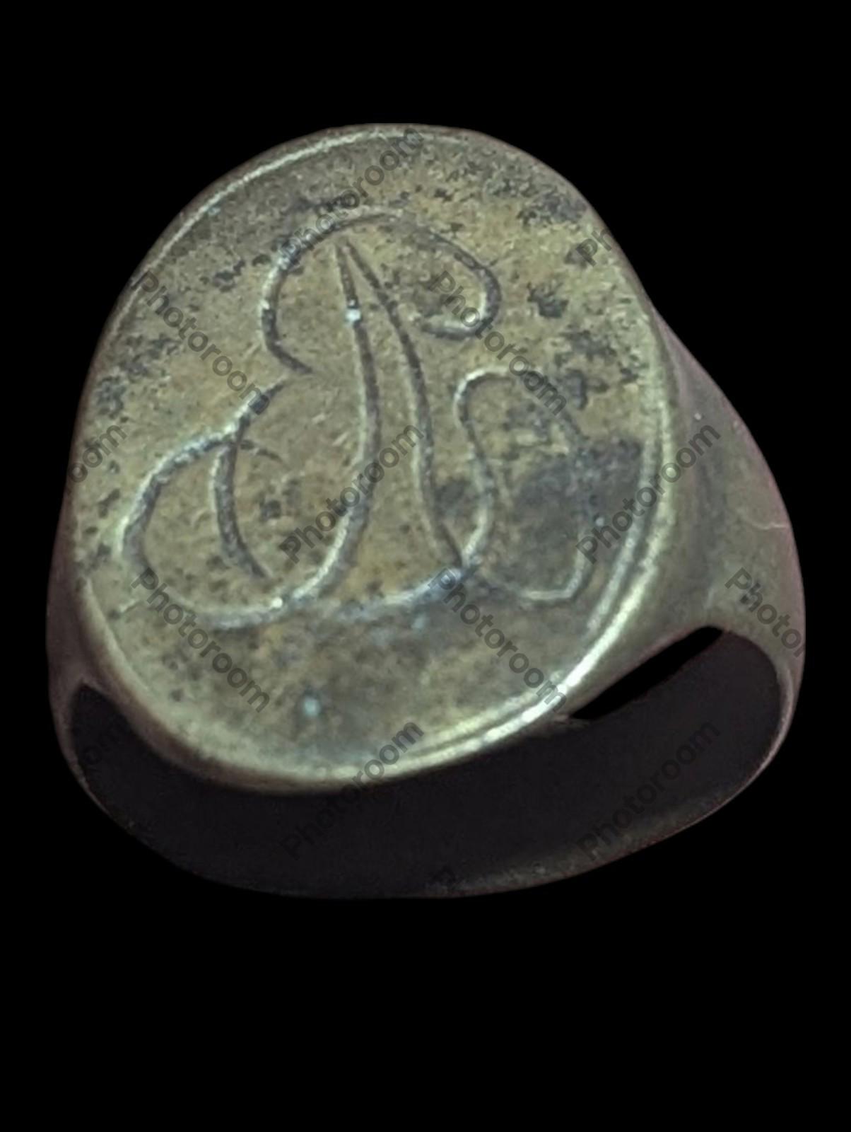 Medieval Antique Brass Masonic Ring Circa 18th To 19th Century Ad