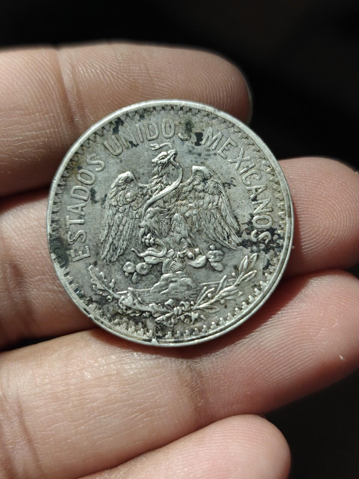 1917 Mexique 50 Centavos Pièce en argent Très bel état
