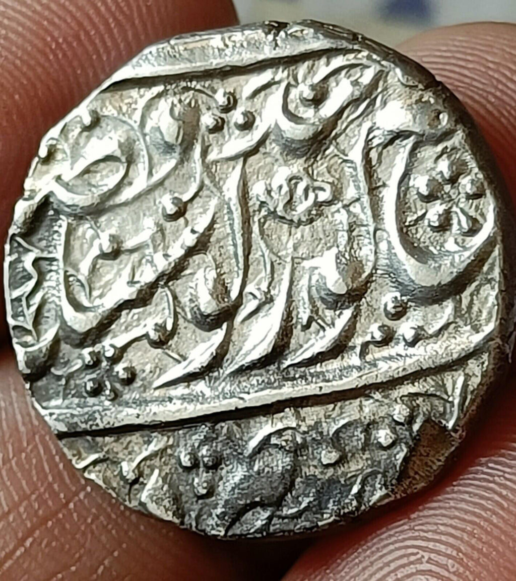 #KN-42#India-Sikh Empire silver Rupee of Maharaja Ranjit Singh 1874 VS Top grade