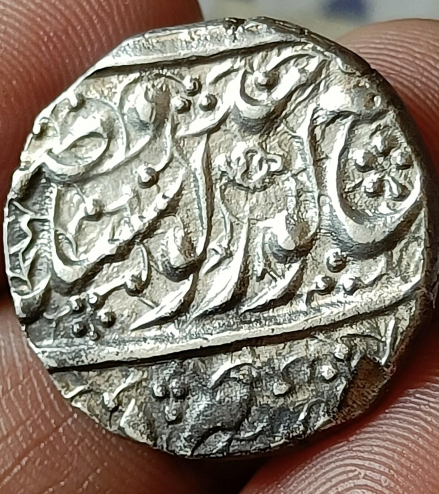 #KN-42#India-Sikh Empire silver Rupee of Maharaja Ranjit Singh 1874 VS Top grade