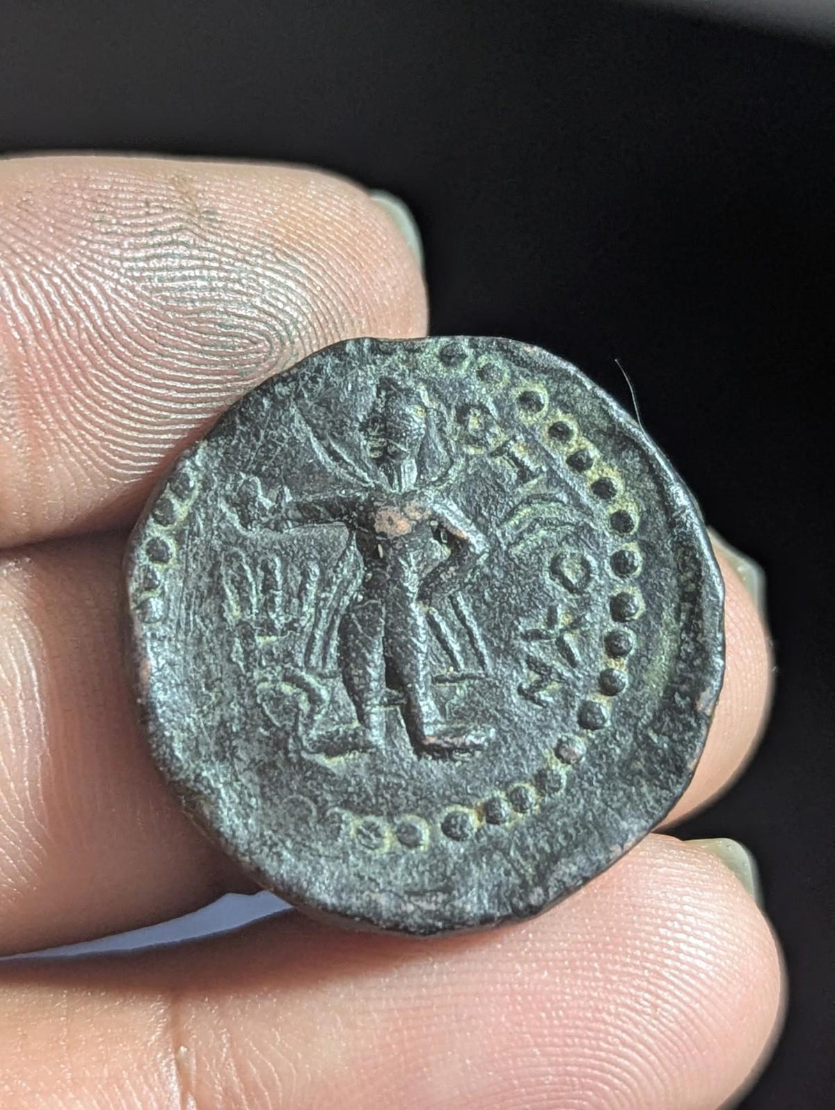HUVISHKA Empire Kushan INDE Ancienne Authentique Monnaie Grecque MAO ÉLÉPHANT