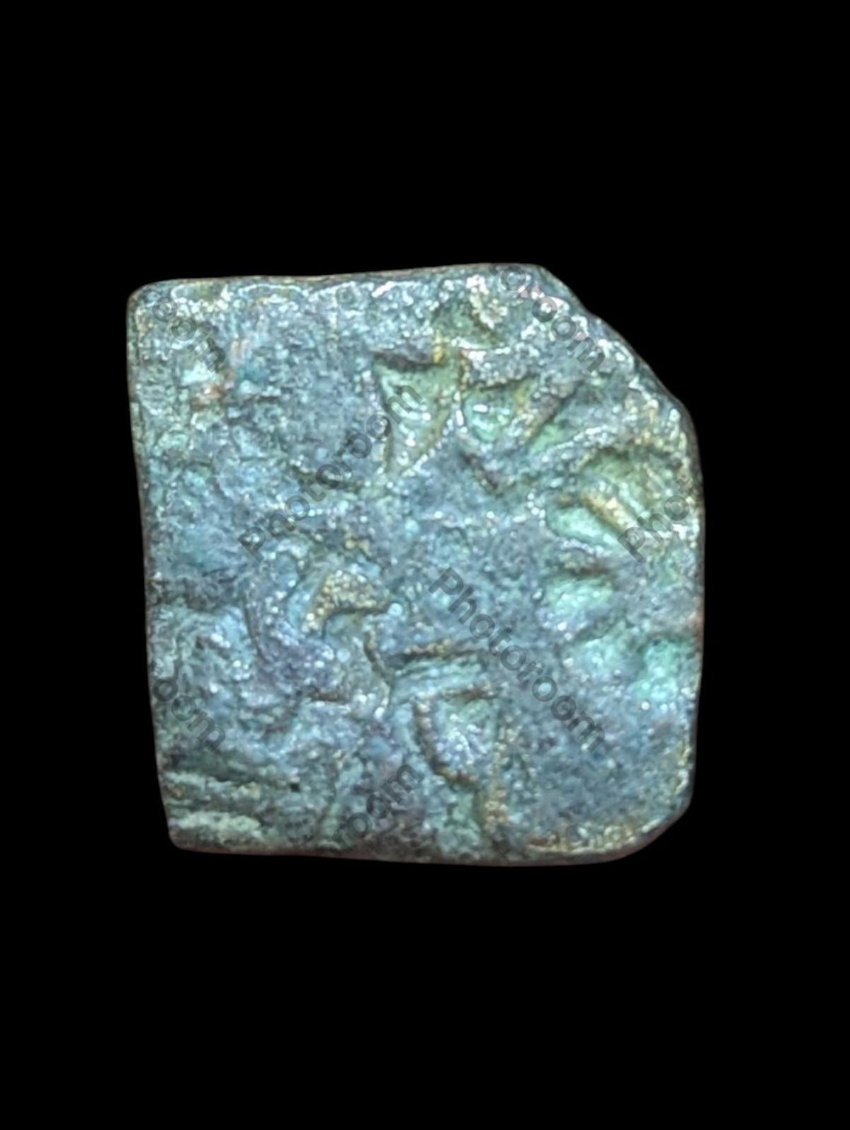 印度⭐INDUS 河谷孔雀王朝 冲压铜币⭐乌贾因地区 公元前300年 罕见