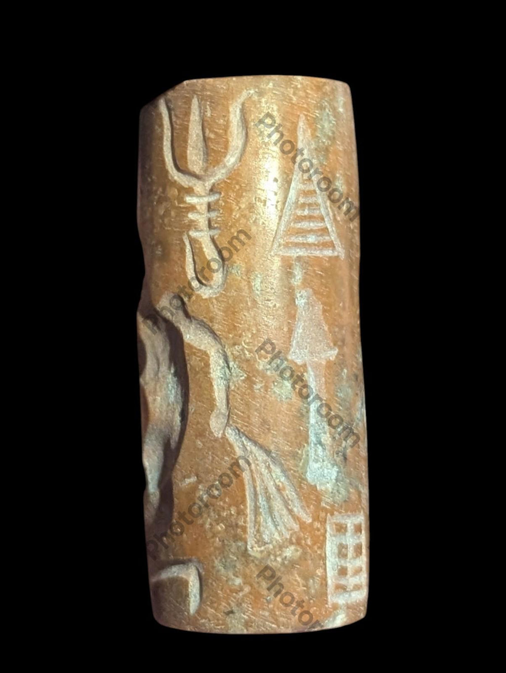 Agate Stone King Ancient Near Eastern  Cylinder Intaglio Bead