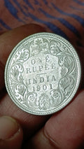 #VAN17#Victoria-British India Silver Rupee-1901-Bombay Mint Nice grade