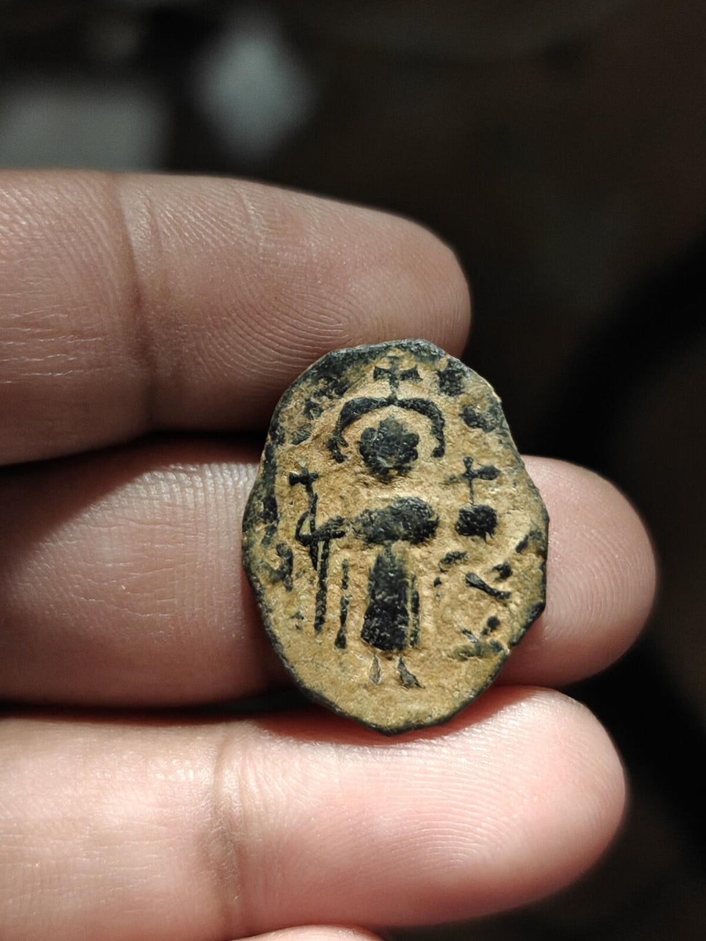Islamic ARAB Byzantine Period UMAYYAD Æ Fals,  Three Standing Caliphate 685-690!