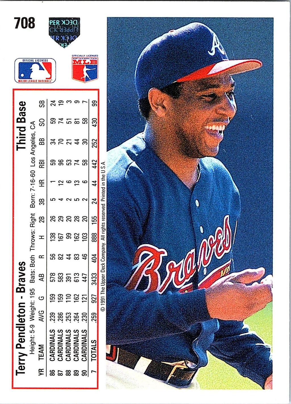 1991 Upper Deck #708 Terry Pendleton