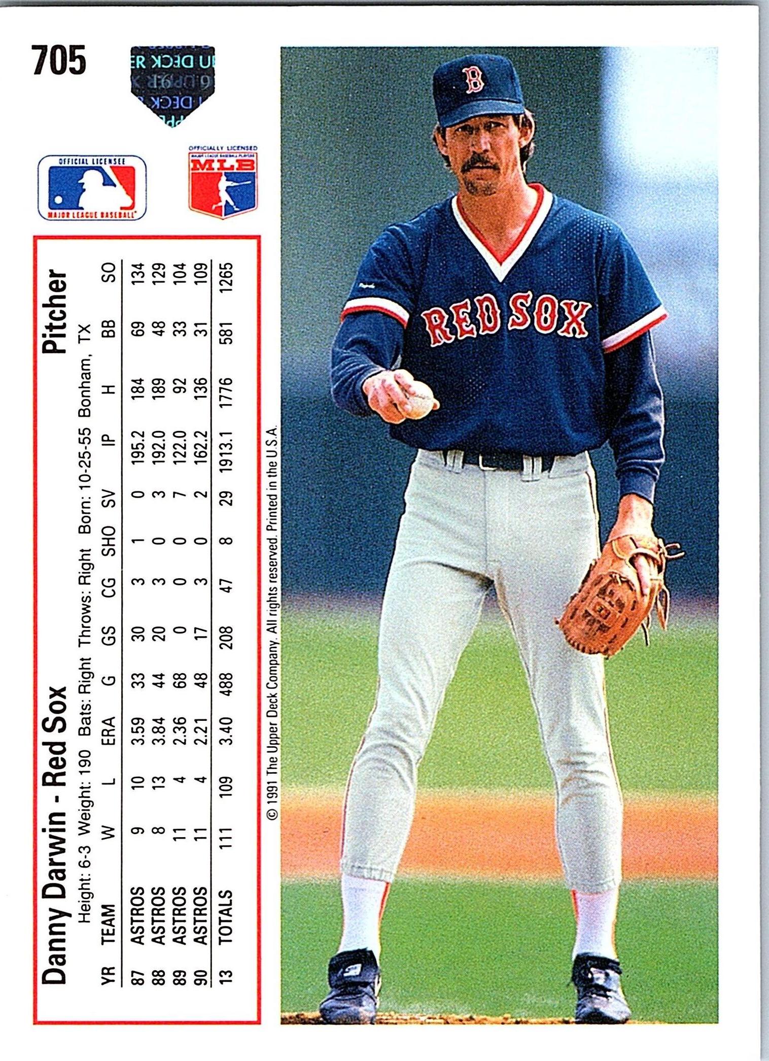 1991 Upper Deck #705b Danny Darwin